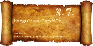 Margulies Taráz névjegykártya